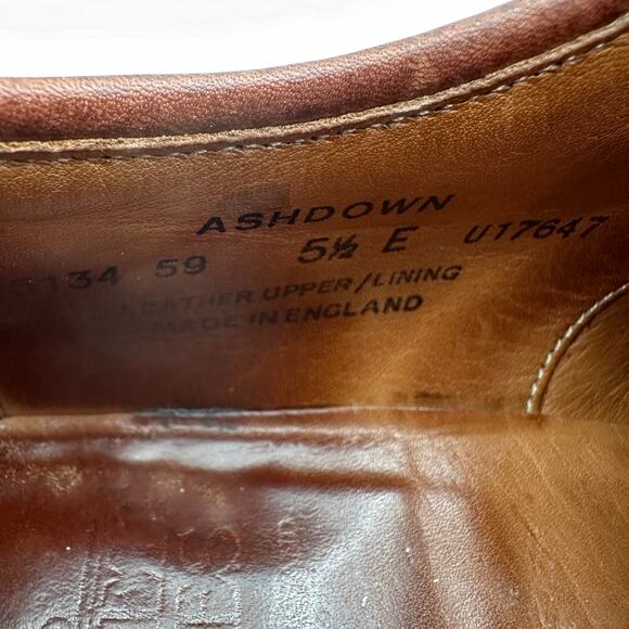 Ashdown Brown Leather Oxford Dress Shoe Size US 6.5 E - Picture 5 of 7